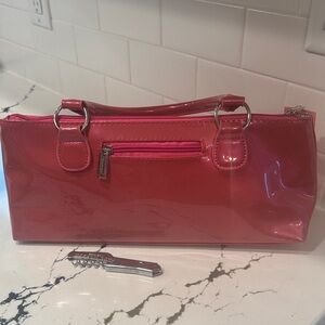 Glossy Pink Cosmetic Bag with Handle